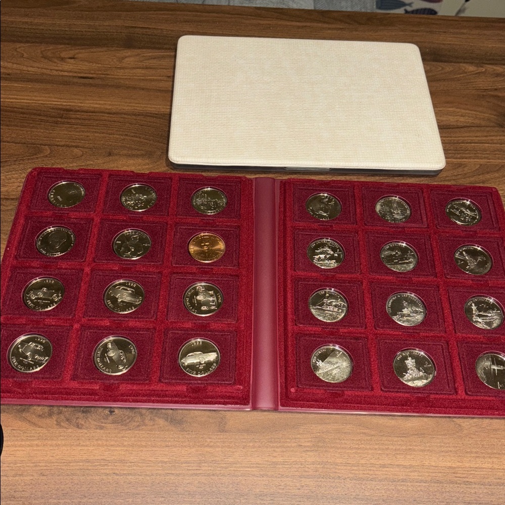 Coin Collection in Red Display book